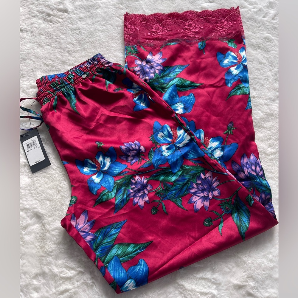 NWT Guess Silky Pajamas Pants with Floral Prints